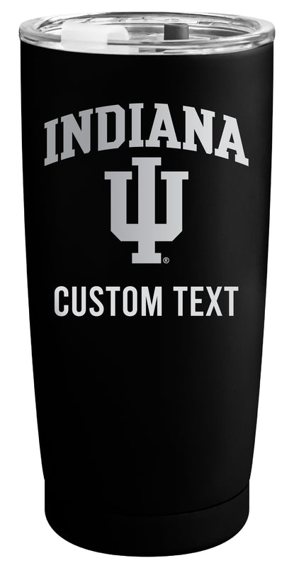Indiana Hoosiers Customizable Officially Licensed 16 oz Engraved Insulated Stainless Steel Tumbler Black