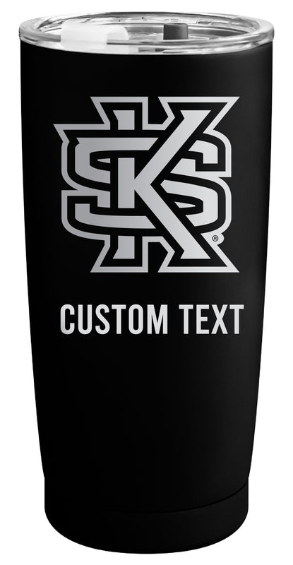 Kennesaw State University Customizable Officially Licensed 16 oz Engraved Insulated Stainless Steel Tumbler Black