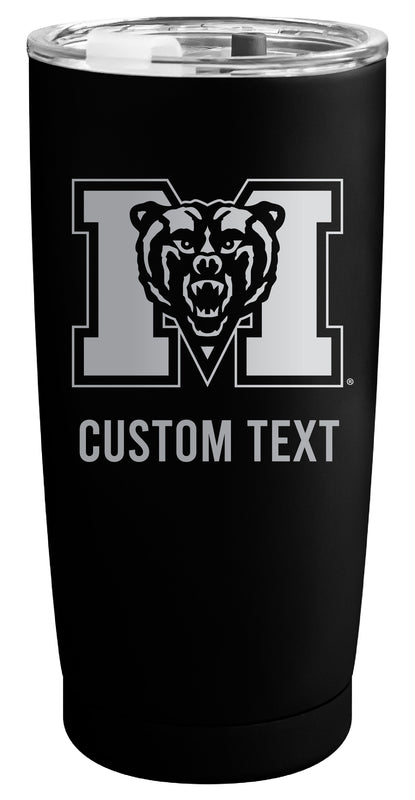 Mercer University Customizable Officially Licensed 16 oz Engraved Insulated Stainless Steel Tumbler Black