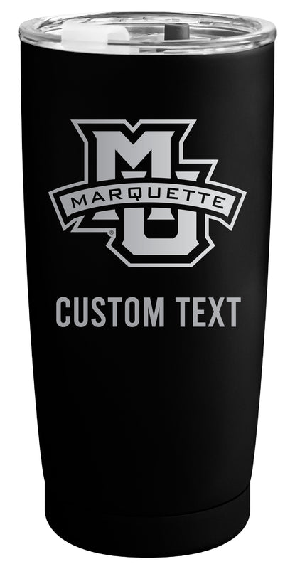 Marquette Golden Eagles Customizable Officially Licensed 16 oz Engraved Insulated Stainless Steel Tumbler Black
