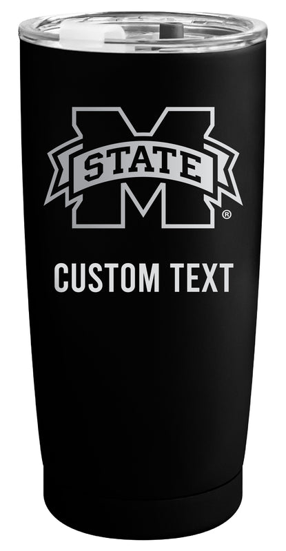 Mississippi State Bulldogs Customizable Officially Licensed 16 oz Engraved Insulated Stainless Steel Tumbler Black