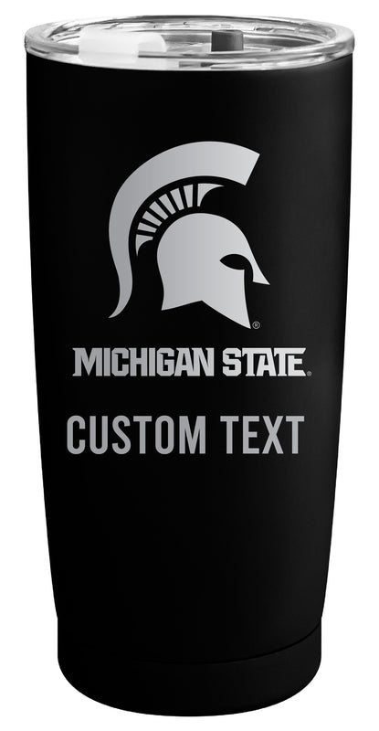 Michigan State Spartans Customizable Officially Licensed 16 oz Engraved Insulated Stainless Steel Tumbler Black