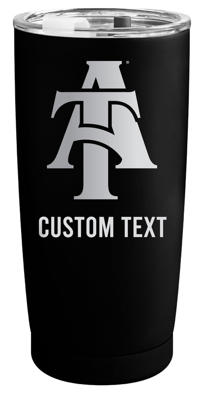 North Carolina A&T State Aggies Customizable Officially Licensed 16 oz Engraved Insulated Stainless Steel Tumbler Black