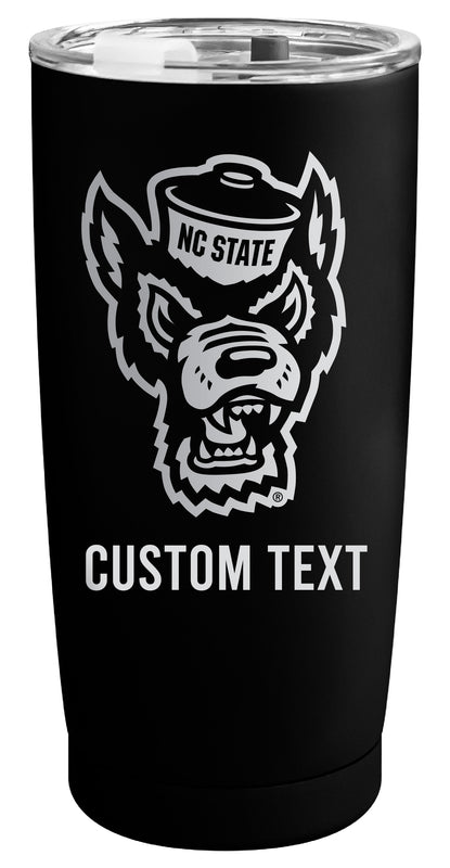 NC State Wolfpack Customizable Officially Licensed 16 oz Engraved Insulated Stainless Steel Tumbler Black