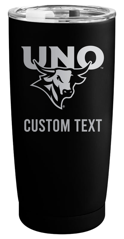 Nebraska at Omaha Customizable Officially Licensed 16 oz Engraved Insulated Stainless Steel Tumbler Black