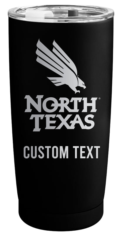 North Texas Customizable Officially Licensed 16 oz Engraved Insulated Stainless Steel Tumbler Black