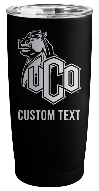 University of Central Oklahoma Bronchos Customizable Officially Licensed 16 oz Engraved Insulated Stainless Steel Tumbler Black