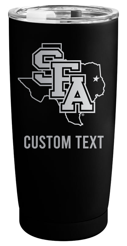 Stephen F. Austin State University Customizable Officially Licensed 16 oz Engraved Insulated Stainless Steel Tumbler Black