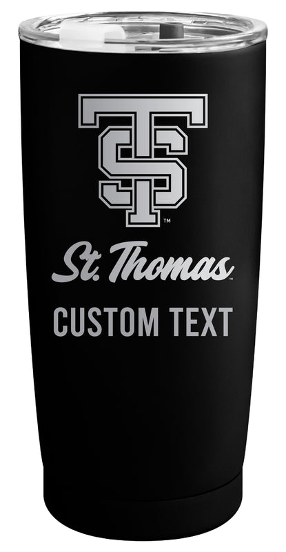 University of St. Thomas Customizable Officially Licensed 16 oz Engraved Insulated Stainless Steel Tumbler Black