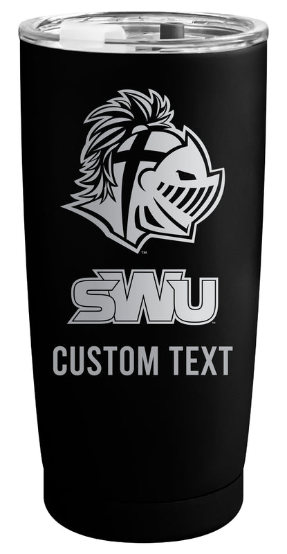 Southern Wesleyan University Customizable Officially Licensed 16 oz Engraved Insulated Stainless Steel Tumbler Black