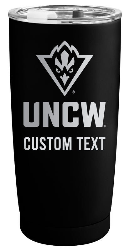 North Carolina Wilmington Seahawks Customizable Officially Licensed 16 oz Engraved Insulated Stainless Steel Tumbler Black