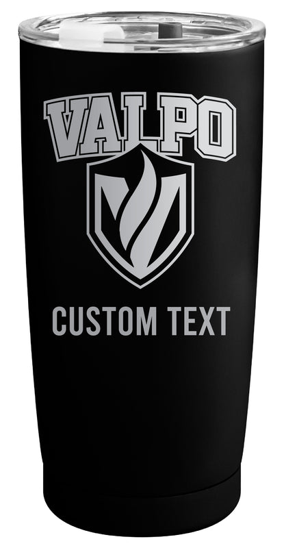 Valparaiso University Customizable Officially Licensed 16 oz Engraved Insulated Stainless Steel Tumbler Black