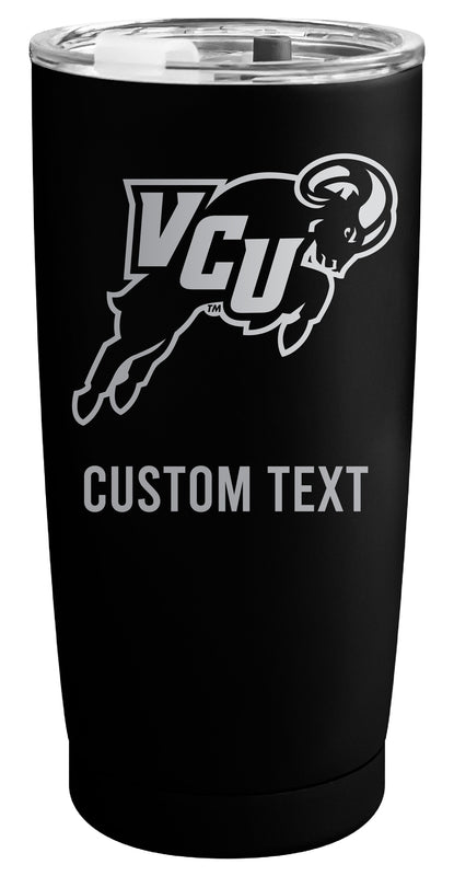 Virginia Commonwealth Customizable Officially Licensed 16 oz Engraved Insulated Stainless Steel Tumbler Black