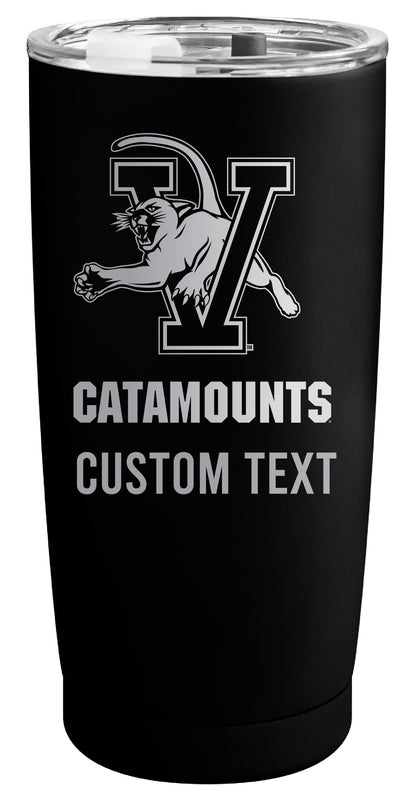 Vermont Catamounts Customizable Officially Licensed 16 oz Engraved Insulated Stainless Steel Tumbler Black