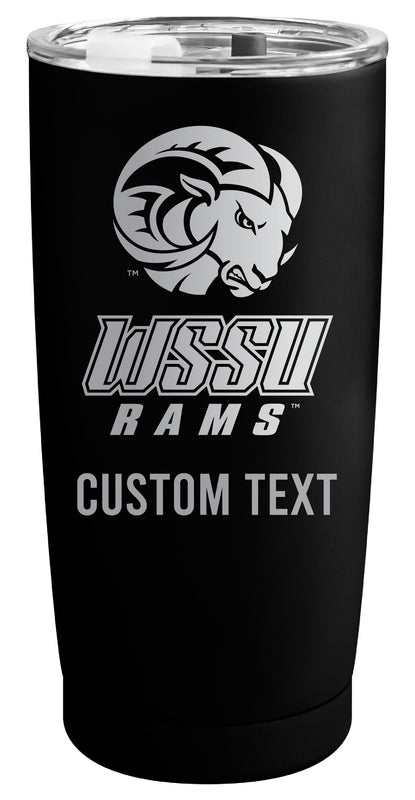 Winston-Salem State Customizable Officially Licensed 16 oz Engraved Insulated Stainless Steel Tumbler Black