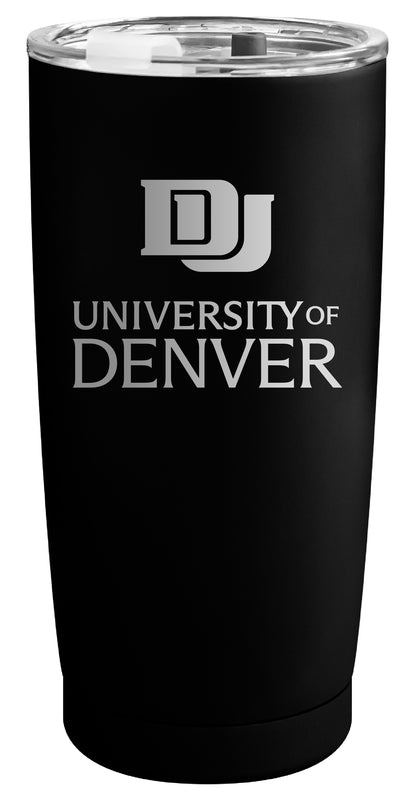 University of Denver Pioneers Officially Licensed 16 oz Engraved Insulated Stainless Steel Tumbler Black