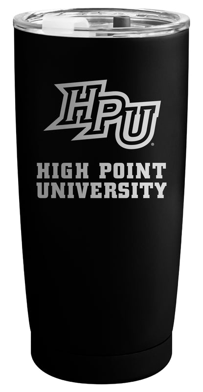 High Point University Officially Licensed 16 oz Engraved Insulated Stainless Steel Tumbler Black