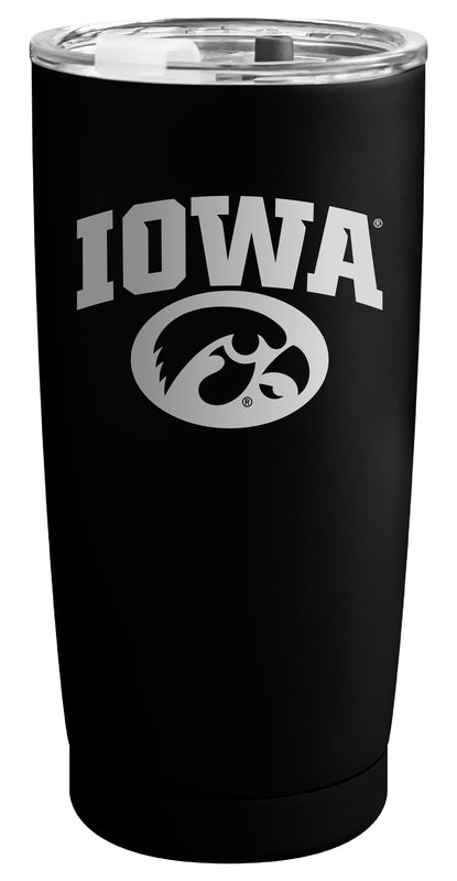 Iowa Hawkeyes Officially Licensed 16 oz Engraved Insulated Stainless Steel Tumbler Black