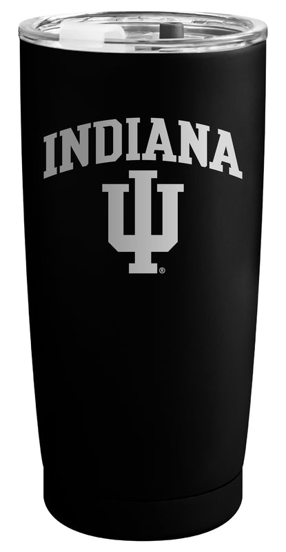 Indiana Hoosiers Officially Licensed 16 oz Engraved Insulated Stainless Steel Tumbler Black