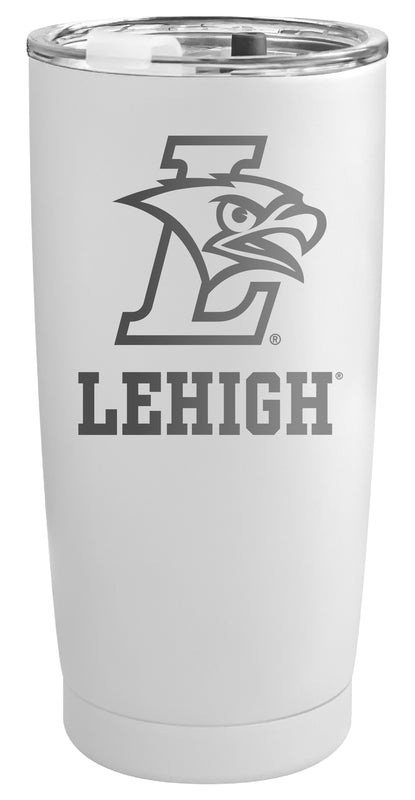 Lehigh University Mountain Hawks Officially Licensed 16 oz Engraved Insulated Stainless Steel Tumbler White