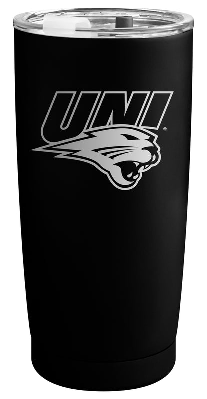 Northern Iowa Panthers Officially Licensed 16 oz Engraved Insulated Stainless Steel Tumbler Black