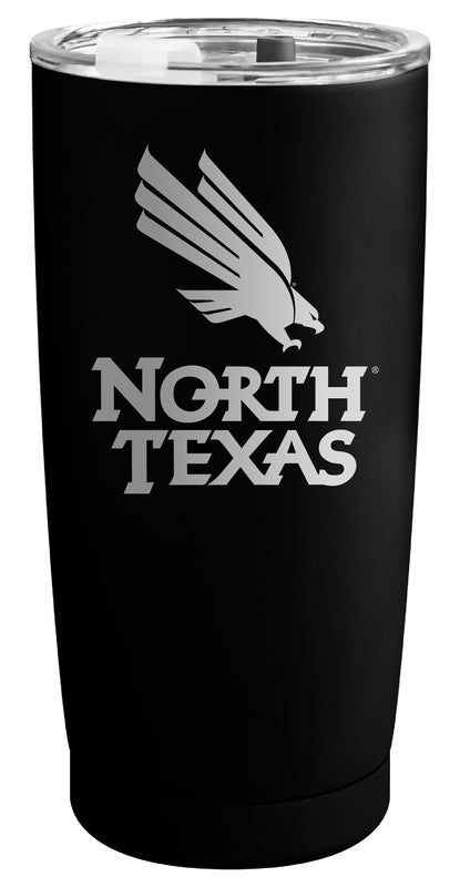North Texas Officially Licensed 16 oz Engraved Insulated Stainless Steel Tumbler Black