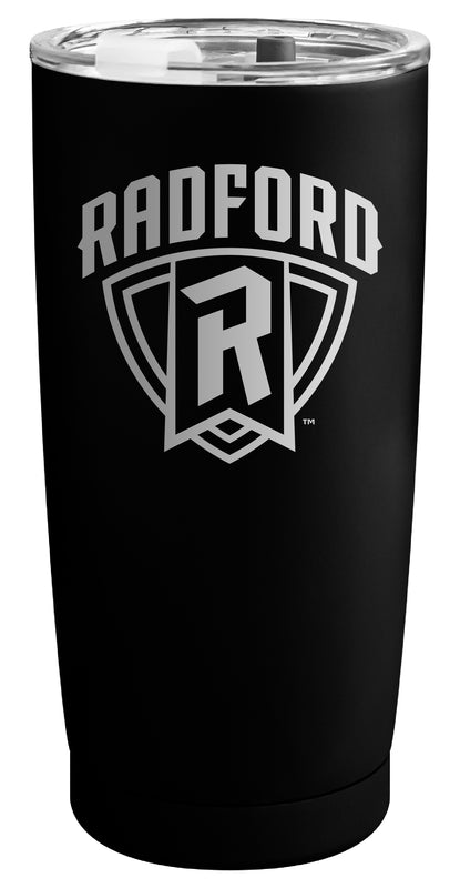 Radford University Highlanders Officially Licensed 16 oz Engraved Insulated Stainless Steel Tumbler Black