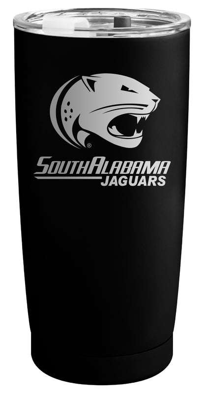 University of South Alabama Officially Licensed 16 oz Engraved Insulated Stainless Steel Tumbler Black