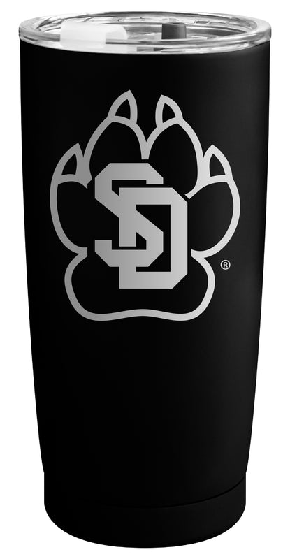 South Dakota Coyotes Officially Licensed 16 oz Engraved Insulated Stainless Steel Tumbler Black
