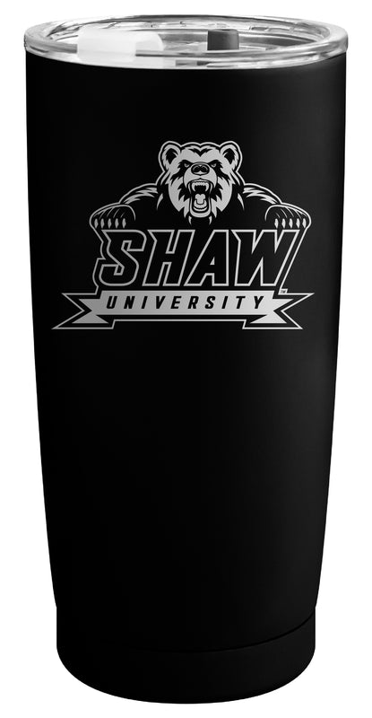 Shaw University Bears Officially Licensed 16 oz Engraved Insulated Stainless Steel Tumbler Black