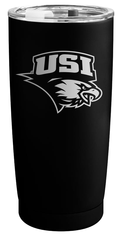 University of Southern Indiana Officially Licensed 16 oz Engraved Insulated Stainless Steel Tumbler Black