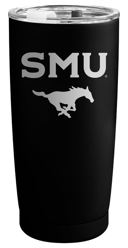 Southern Methodist University Officially Licensed 16 oz Engraved Insulated Stainless Steel Tumbler Black