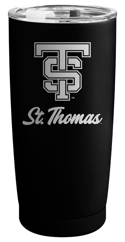University of St. Thomas Officially Licensed 16 oz Engraved Insulated Stainless Steel Tumbler Black