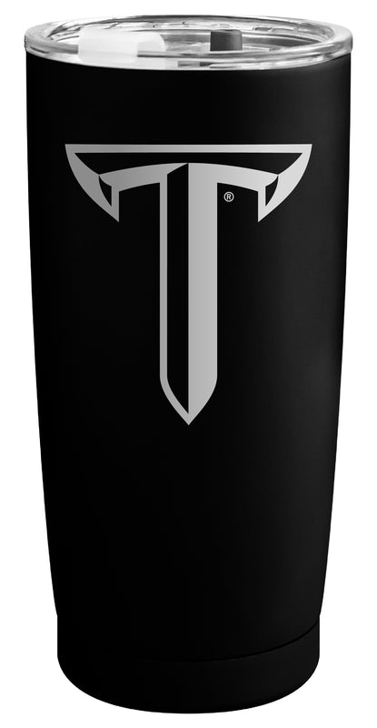 Troy University Officially Licensed 16 oz Engraved Insulated Stainless Steel Tumbler Black