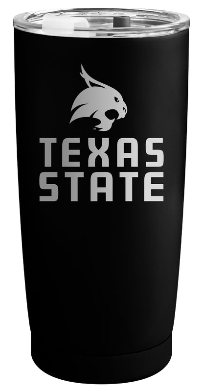 Texas State Bobcats Officially Licensed 16 oz Engraved Insulated Stainless Steel Tumbler Black