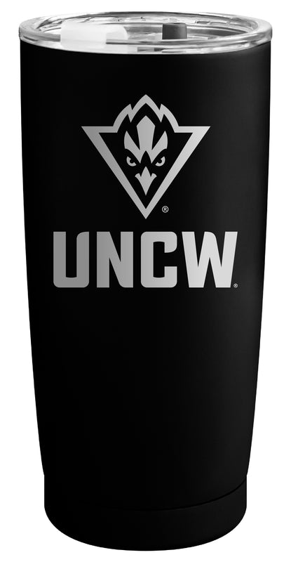North Carolina Wilmington Seahawks Officially Licensed 16 oz Engraved Insulated Stainless Steel Tumbler Black