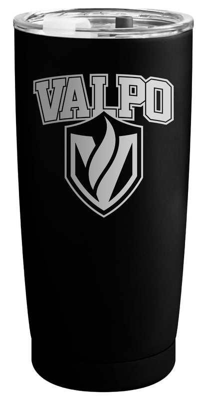 Valparaiso University Officially Licensed 16 oz Engraved Insulated Stainless Steel Tumbler Black