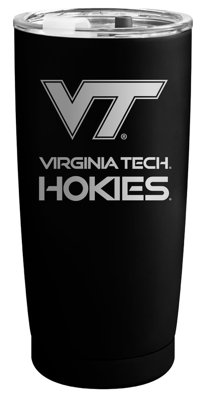 Virginia Tech Hokies Officially Licensed 16 oz Engraved Insulated Stainless Steel Tumbler Black