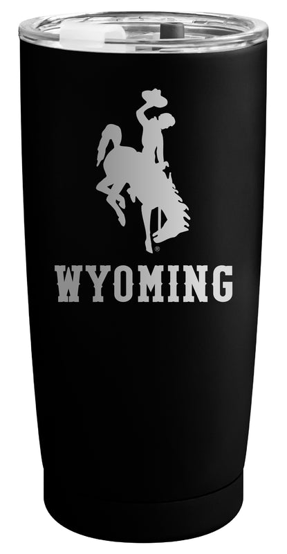 University of Wyoming Officially Licensed 16 oz Engraved Insulated Stainless Steel Tumbler Black