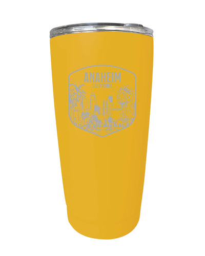Anaheim California Souvenir 16 oz Engraved Stainless Steel Insulated Tumbler Yellow Single Unit