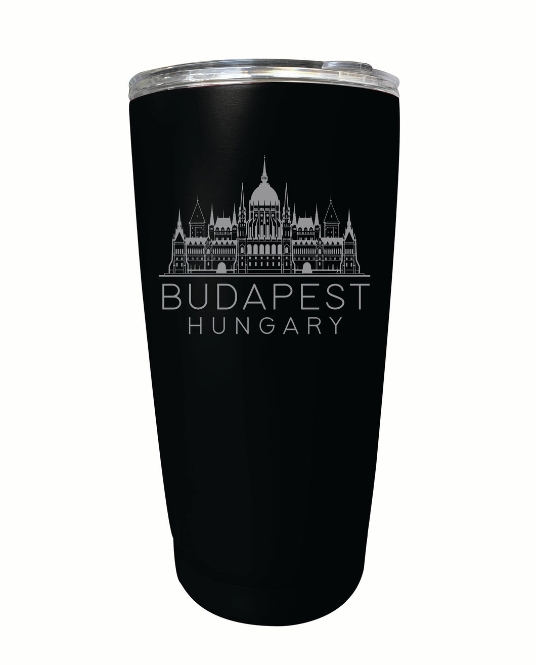 Budapest Hungary Souvenir 16 oz Engraved Stainless Steel Insulated Tumbler Black 2-Pack