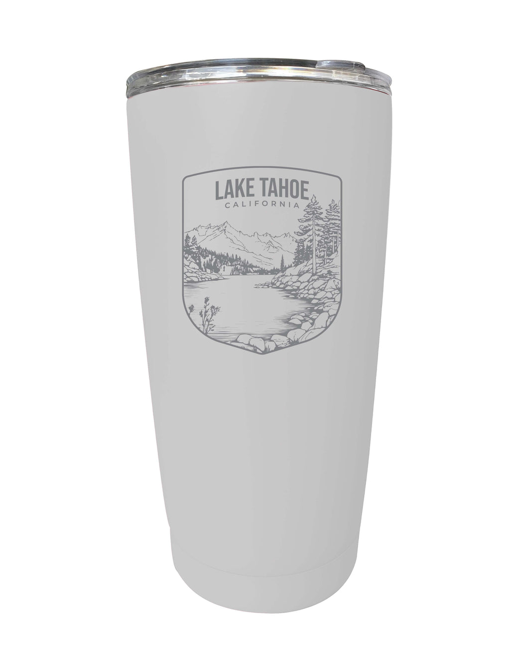 Lake Tahoe California Souvenir 16 oz Engraved Stainless Steel Insulated Tumbler White 2-Pack