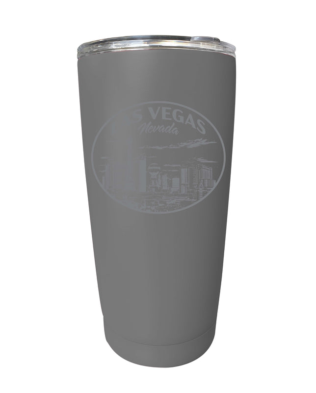 Las Vegas Nevada Souvenir 16 oz Engraved Stainless Steel Insulated Tumbler Gray 4-Pack