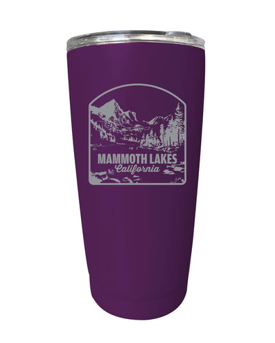 Mammoth Lakes California  Souvenir 16 oz Engraved Stainless Steel Insulated Tumbler Purple Single Unit