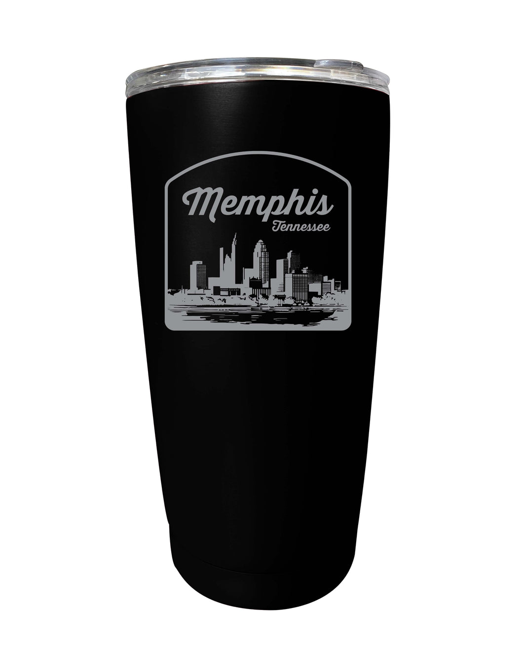 Memphis Tennessee Souvenir 16 oz Engraved Stainless Steel Insulated Tumbler Black 2-Pack