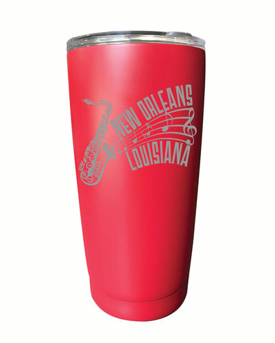 New Orleans Louisiana Souvenir 16 oz Engraved Stainless Steel Insulated Tumbler Red 2-Pack