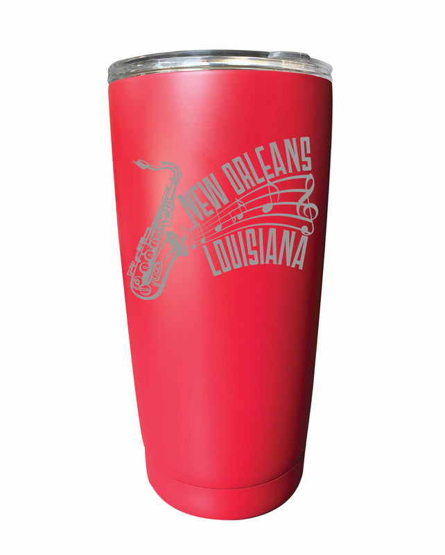New Orleans Louisiana Souvenir 16 oz Engraved Stainless Steel Insulated Tumbler Red 2-Pack