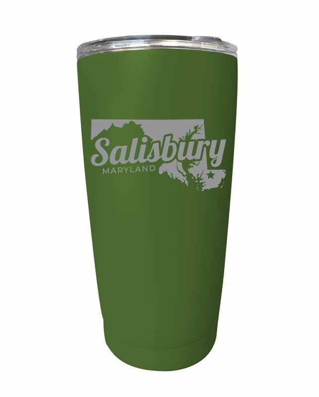 Salisbury Maryland Souvenir 16 oz Engraved Stainless Steel Insulated Tumbler Green Single Unit