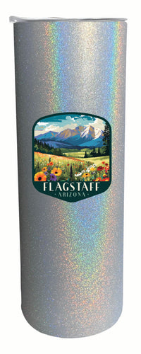 Flagstaff Arizona Design C Souvenir 20 oz Insulated Stainless Steel Skinny Tumbler Gray Glitter 2-Pack