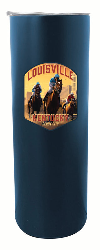 Louisville Kentucky Derby City Design Souvenir 20 oz Insulated Stainless Steel Skinny Tumbler Navy Single